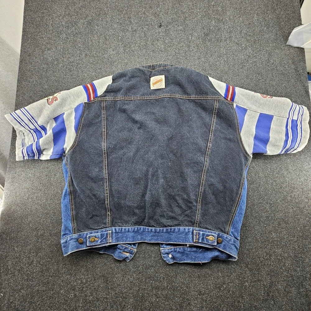 Vintage Maneuvers Sports Denim Jean‎ Faux Layered Vest Jacket Short Sleeve XL